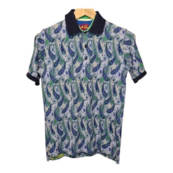 Robert Graham Paisley Print Mens Polo Size XS Classic Fit Short Sleeve Colorful - Picture 1 of 11